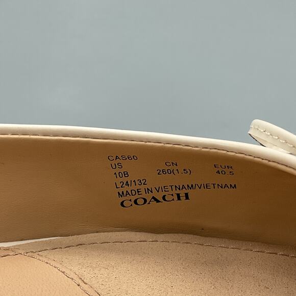 Coach Women’s Runway Leather Mules Chalk Size 10B - Picture 5 of 10